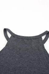 Blank Apparel - Grey Solid Color Crew Neck Tank Top BA2564998-11