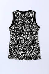 Black Leopard Print Round Neck Tank Top LC2568312-2