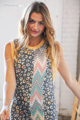 Leopard Chevron Print Tank Top LC2568531-20