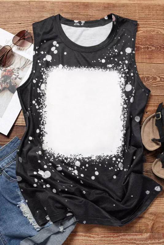 Black Blank Apparel- Bleached O-neck Tank Top LC2568702-2