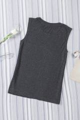 Blank Apparel - Gray Solid Color Crew Neck Loose Tank Top BA2564162-11