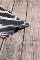 Blue Tie Dye Stripe Print Bleached T-Shirt LC25220327-5