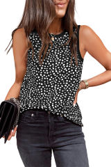 Black Leopard Print Round Neck Tank Top LC2568312-2