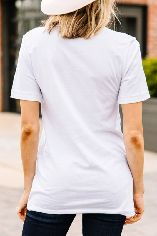 White NASHVILLE Graphic Short Sleeve Round Neck Tee LC25221207-1
