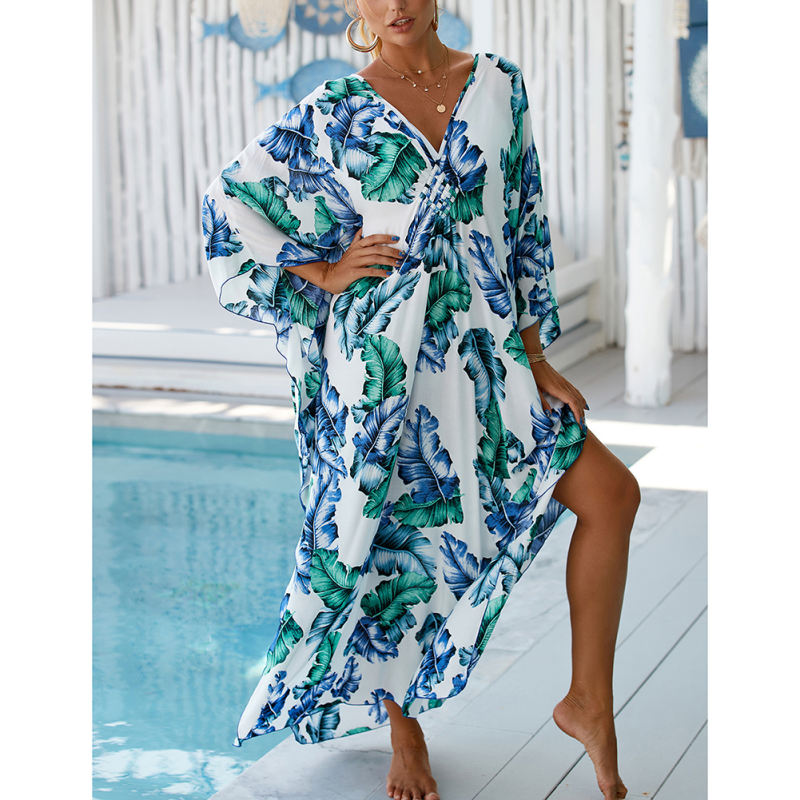 Lake Blue Print Long Kinimo Beachwear TQL310062-76