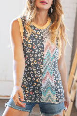 Leopard Chevron Print Tank Top LC2568531-20