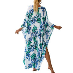 Lake Blue Print Long Kinimo Beachwear TQL310062-76