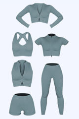 Sky Blue Ribbed Hollow-out Racerback Yoga Camisole LC264377-4