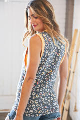 Leopard Chevron Print Tank Top LC2568531-20