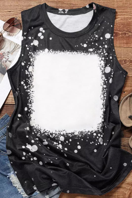 Black Blank Apparel- Bleached O-neck Tank Top LC2568702-2