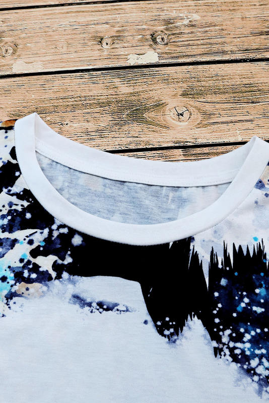 Leopard Blank Apparel- Western Fashion Bleached T-Shirt LC25220683-20