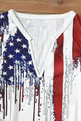 White American Flag Designful Print Notch V Neck Tank Top LC2569393-1