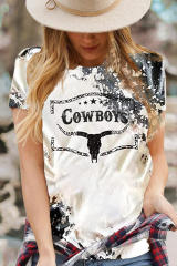 Gray Western Cow Horn Graphic Tee LC25219666-11
