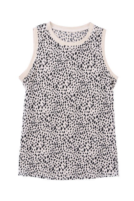 Leopard Print Round Neck Tank Top LC2568312-20