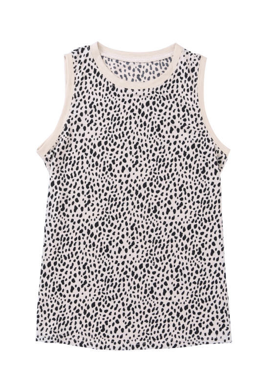 Leopard Print Round Neck Tank Top LC2568312-20