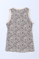 Leopard Print Round Neck Tank Top LC2568312-20