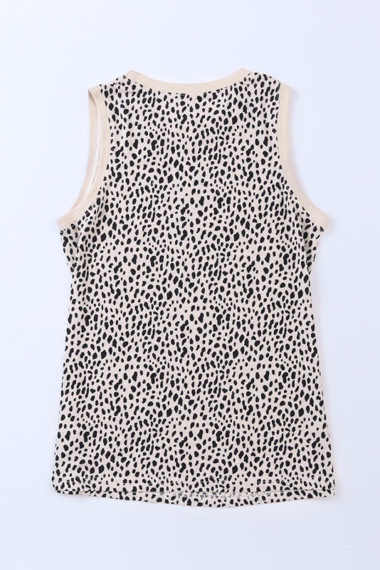 Leopard Print Round Neck Tank Top LC2568312-20