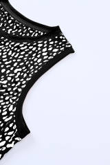 Black Leopard Print Round Neck Tank Top LC2568312-2