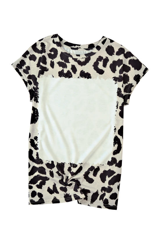 Leopard Blank Apparel- Leopard Bleached Graphic Short Sleeve Tee LC25220662-20