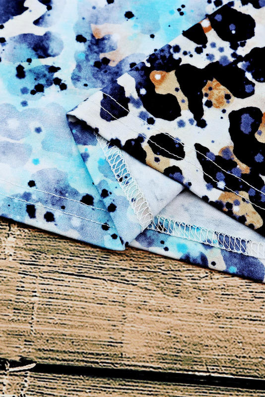 Leopard Blank Apparel- Western Fashion Bleached T-Shirt LC25220683-20