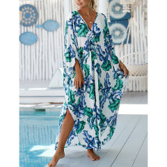 Lake Blue Print Long Kinimo Beachwear TQL310062-76