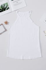 Blank Apparel - White Solid Color Crew Neck Tank Top BA2564998-1