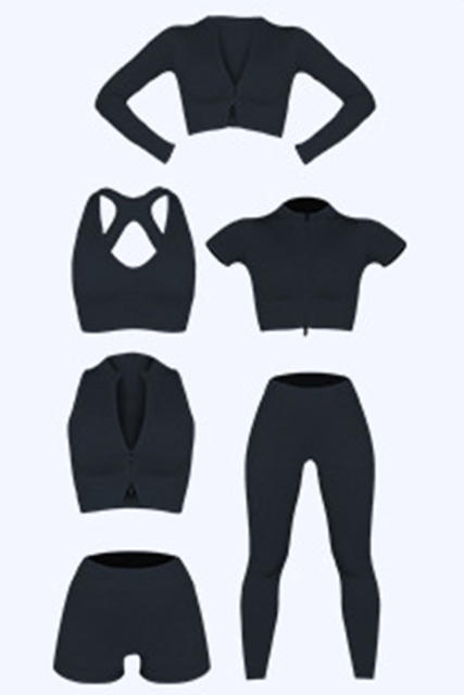 Black Zipped Front Short Sleeve Sports Crop Top LC264375-2