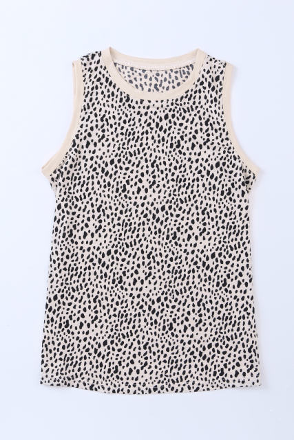Leopard Print Round Neck Tank Top LC2568312-20