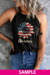 Blank Apparel - Black Solid Color Crew Neck Tank Top BA2564998-2