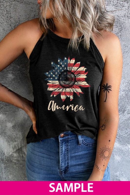 Blank Apparel - Black Solid Color Crew Neck Tank Top BA2564998-2