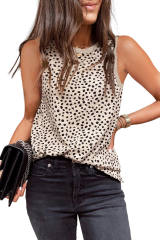 Leopard Print Round Neck Tank Top LC2568312-20