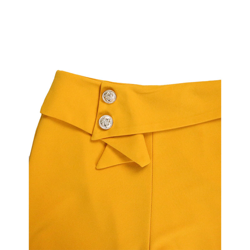 Yellow Red Floral Blouse with Wide Leg Pants Set TQG710004-7