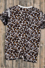 Leopard Mix Animal Print Bleached T Shirt LC25220458-20