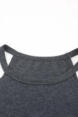 Blank Apparel - Grey Solid Color Crew Neck Tank Top BA2564998-11