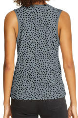 Gray Leopard Print Round Neck Tank Top LC2568312-11