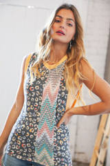 Leopard Chevron Print Tank Top LC2568531-20