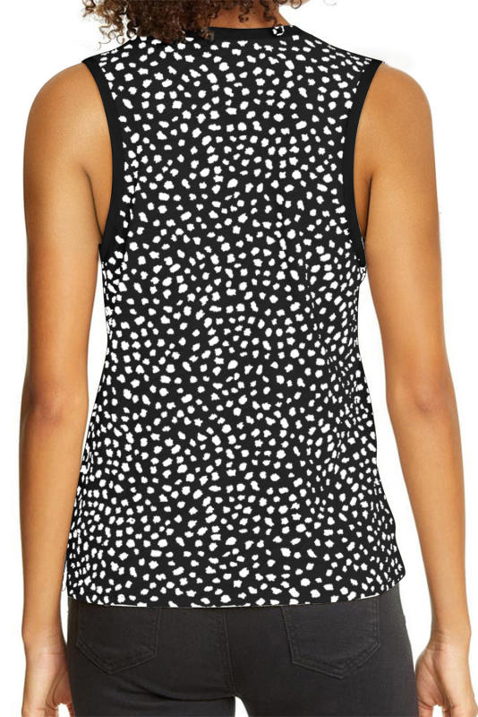 Black Leopard Print Round Neck Tank Top LC2568312-2