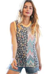 Leopard Chevron Print Tank Top LC2568531-20