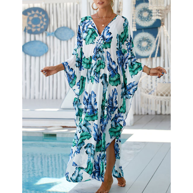 Lake Blue Print Long Kinimo Beachwear TQL310062-76