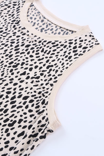 Leopard Print Round Neck Tank Top LC2568312-20