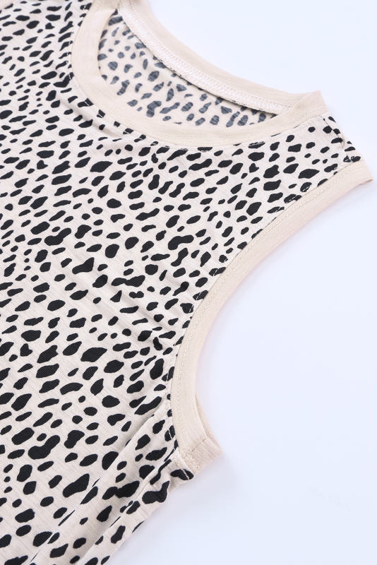 Leopard Print Round Neck Tank Top LC2568312-20