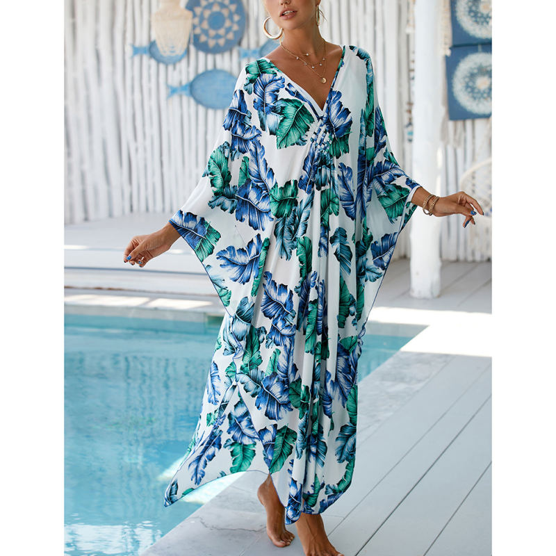 Lake Blue Print Long Kinimo Beachwear TQL310062-76