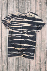 Blue Tie Dye Stripe Print Bleached T-Shirt LC25220327-5
