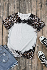 Leopard Mix Animal Print Bleached T Shirt LC25220458-20