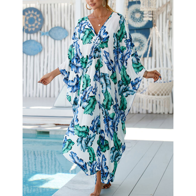 Lake Blue Print Long Kinimo Beachwear TQL310062-76