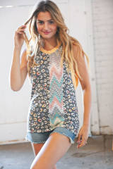 Leopard Chevron Print Tank Top LC2568531-20