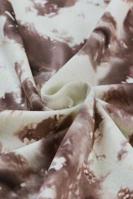 Brown Blank Apparel- Bleached Tie-dye Print Short Sleeve Top LC25220659-17