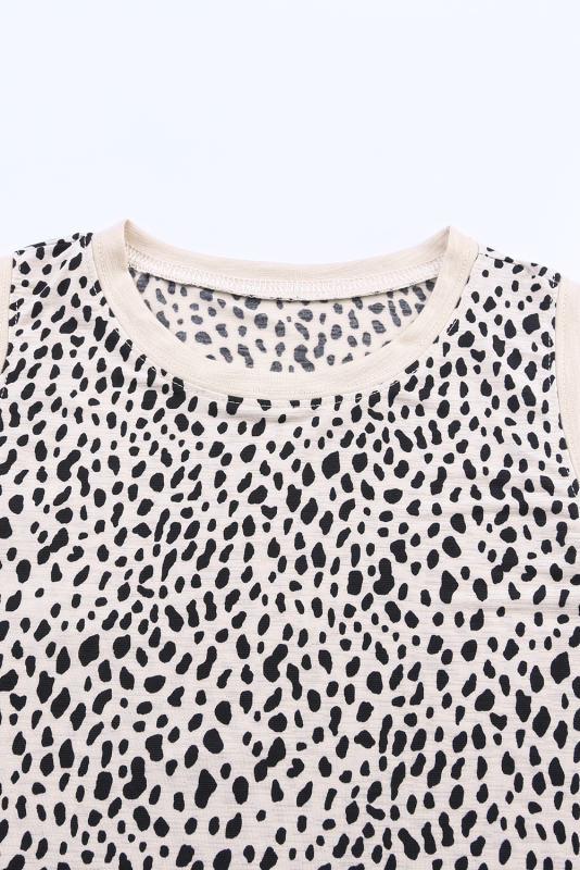 Leopard Print Round Neck Tank Top LC2568312-20