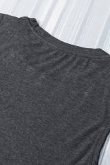 Blank Apparel - Gray Solid Color Crew Neck Loose Tank Top BA2564162-11