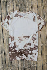 Brown Blank Apparel- Bleached Tie-dye Print Short Sleeve Top LC25220659-17